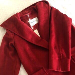 NWT MaxMara Rialto Camel Hair Robe Coat in Red
